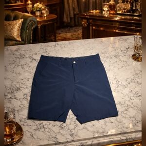 adidas Men's Dark Blue Flat Front Shorts